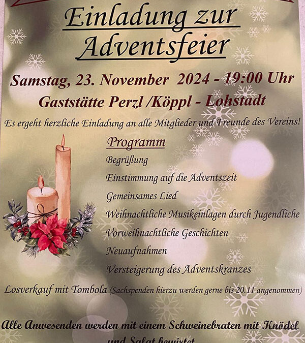 Einladung zur gemütlichen Adventsfeier