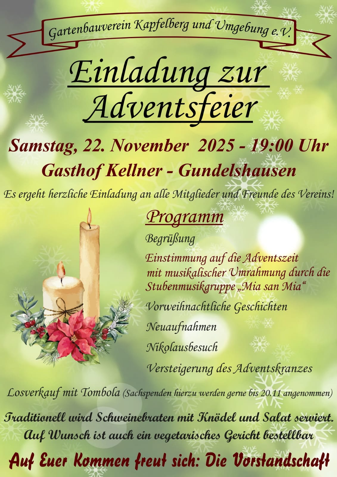 Einladung Adventsfeier